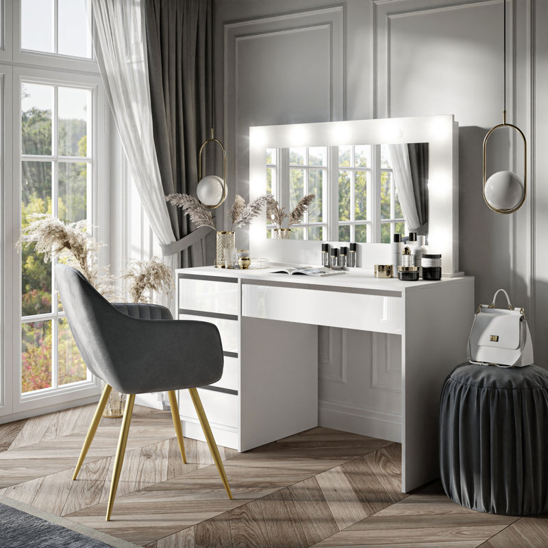 Etta Avenue Thelonius Dressing Table with Mirror & Reviews Wayfair.co.uk